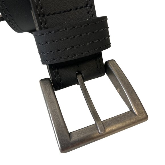 Durable Leather Belt Men's Heavy Metal Buckle - Picture 5 of 7